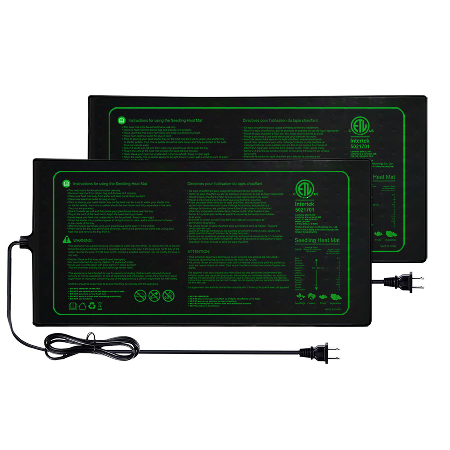 Seedling Heat Pad - Двух упаковки, 20x10 дюймов, нагревательный коврик
