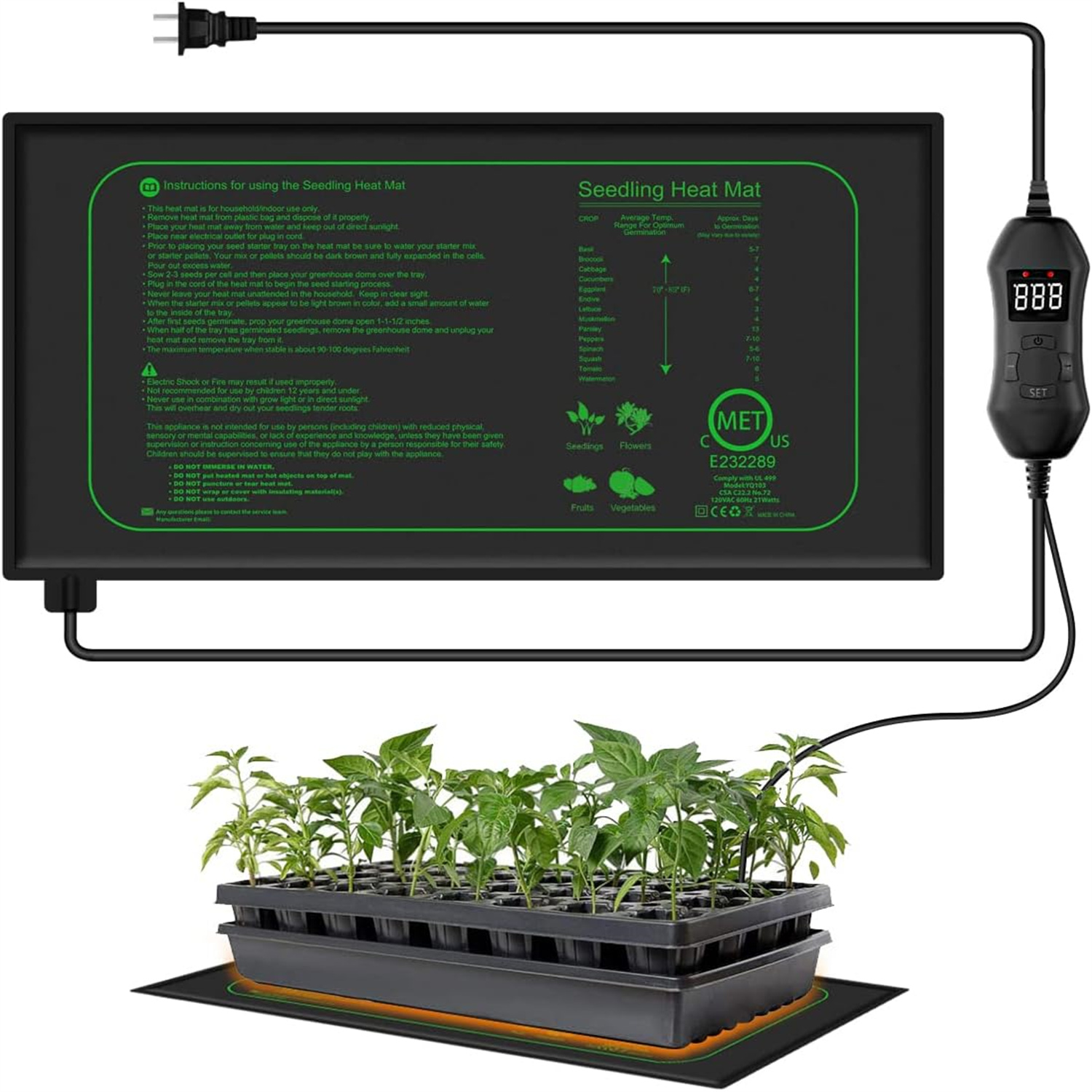 Коврик для рассады с цифровым  – обзор и цена Seedling Heat Pad
